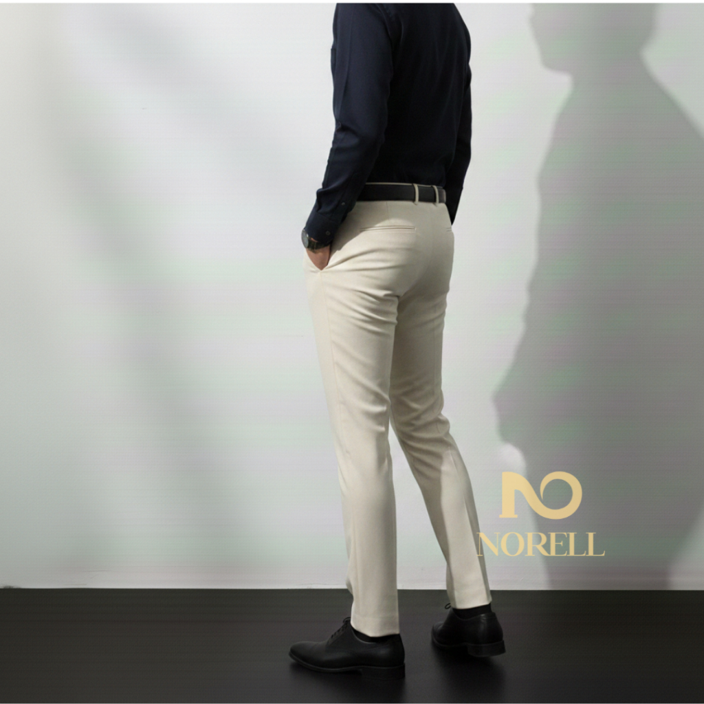 NORELL Celana Pria Formal Bahan Kain Cream Slimfit