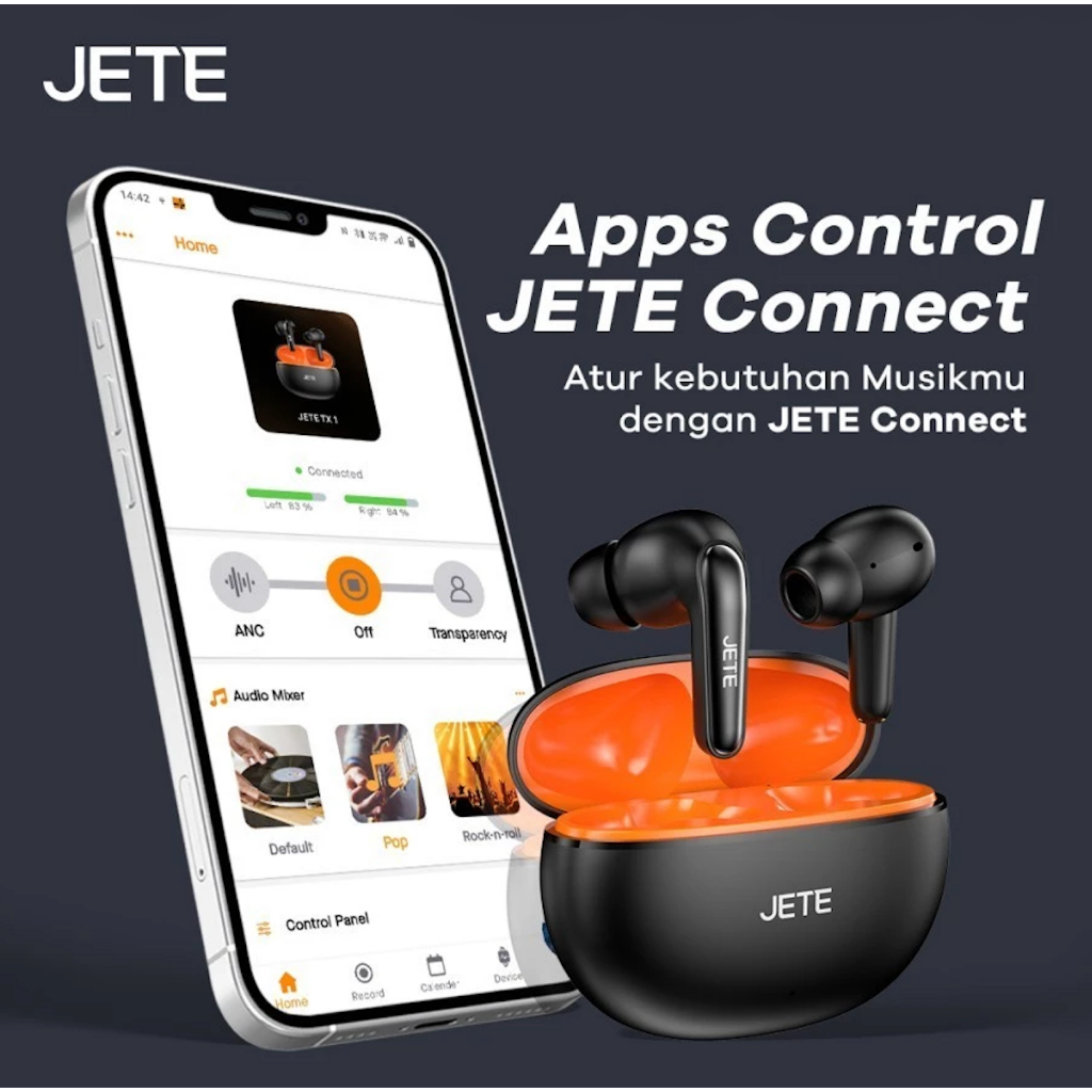 TWS Earbuds JETE CE7 - Mode Gaming, Baterai Tahan Lama, Pengisian Cepat