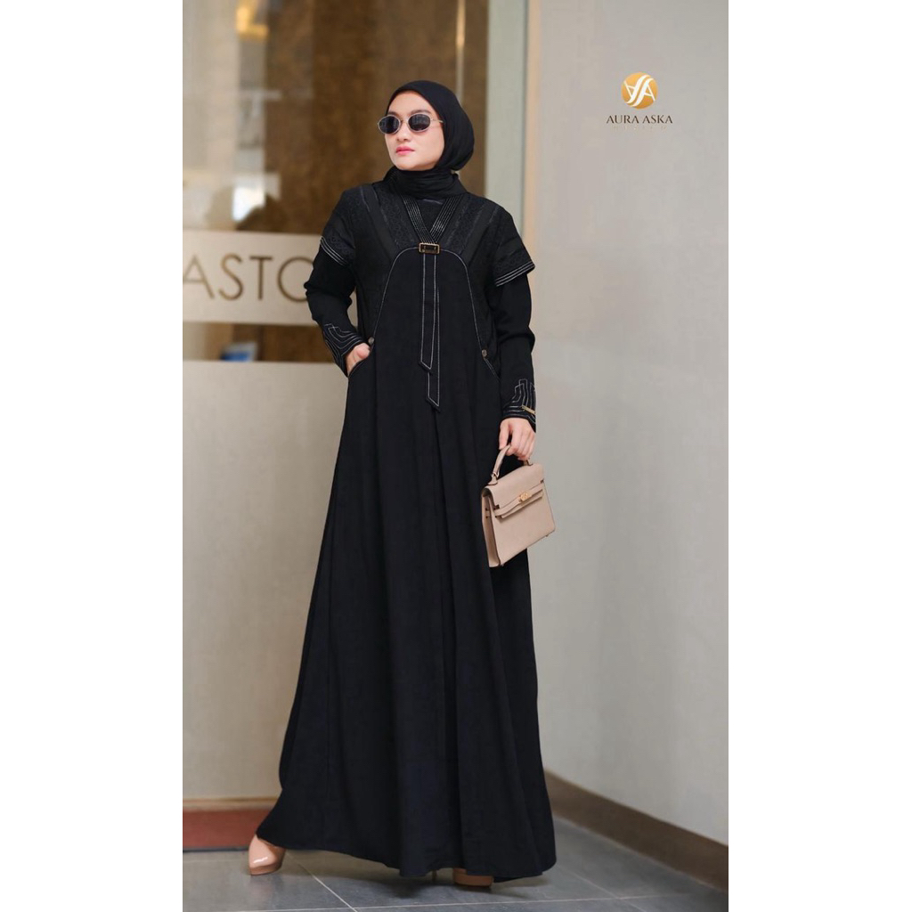 Mahalini dress gamis premium longdress gamis mewah ori