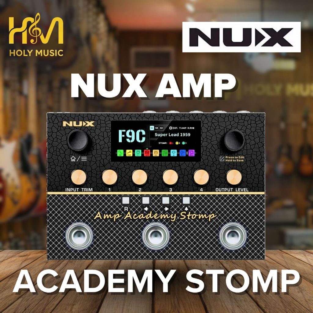 Effect Nux Amp Academy Stomp Compact Modeler Efek Gitar Nux Amp Academy Bonus Tas Efek