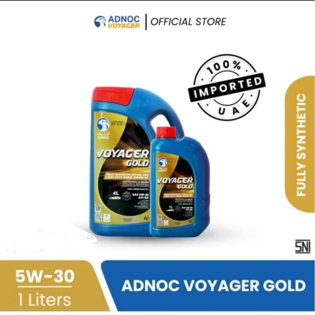 [Original 100%] Oli Adnoc Voyager Gold 5W-30 API SN Full Synthetic 1 Liter 4T oli mesin impor arab 4