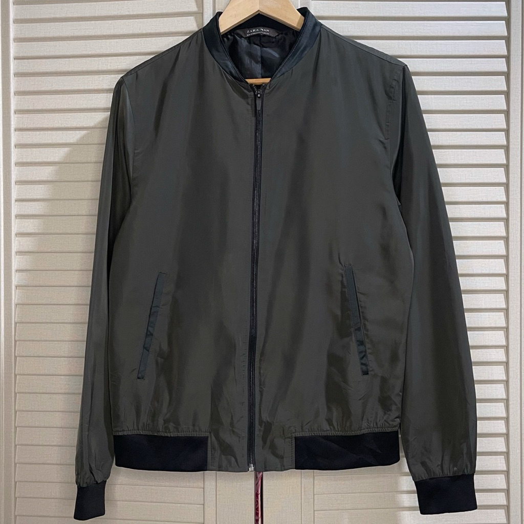 Zara Man - Technical Bomber Jacket - Khaki Green - Size M