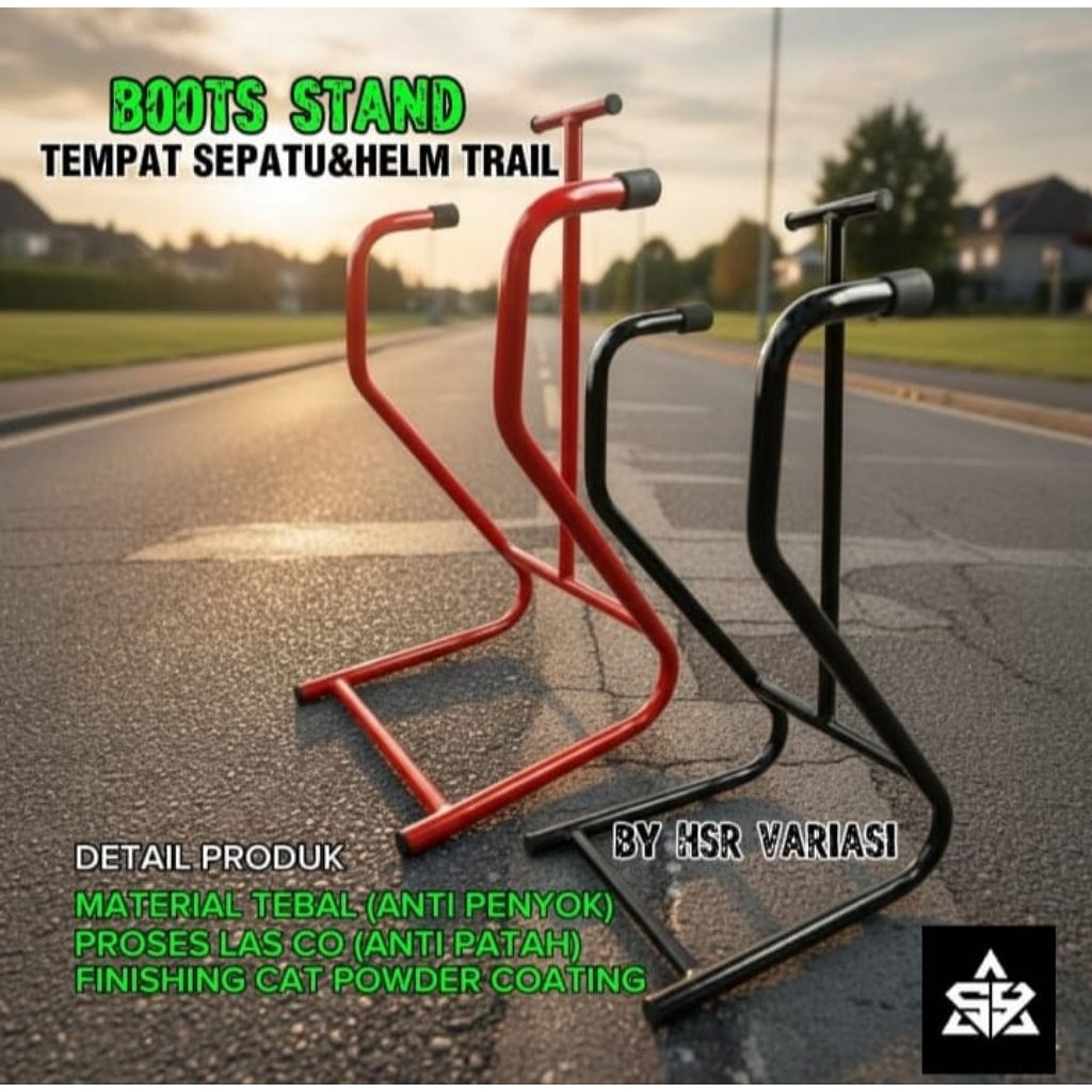 Boot wash stand Cuci Jemuran sepatu helm trail universal