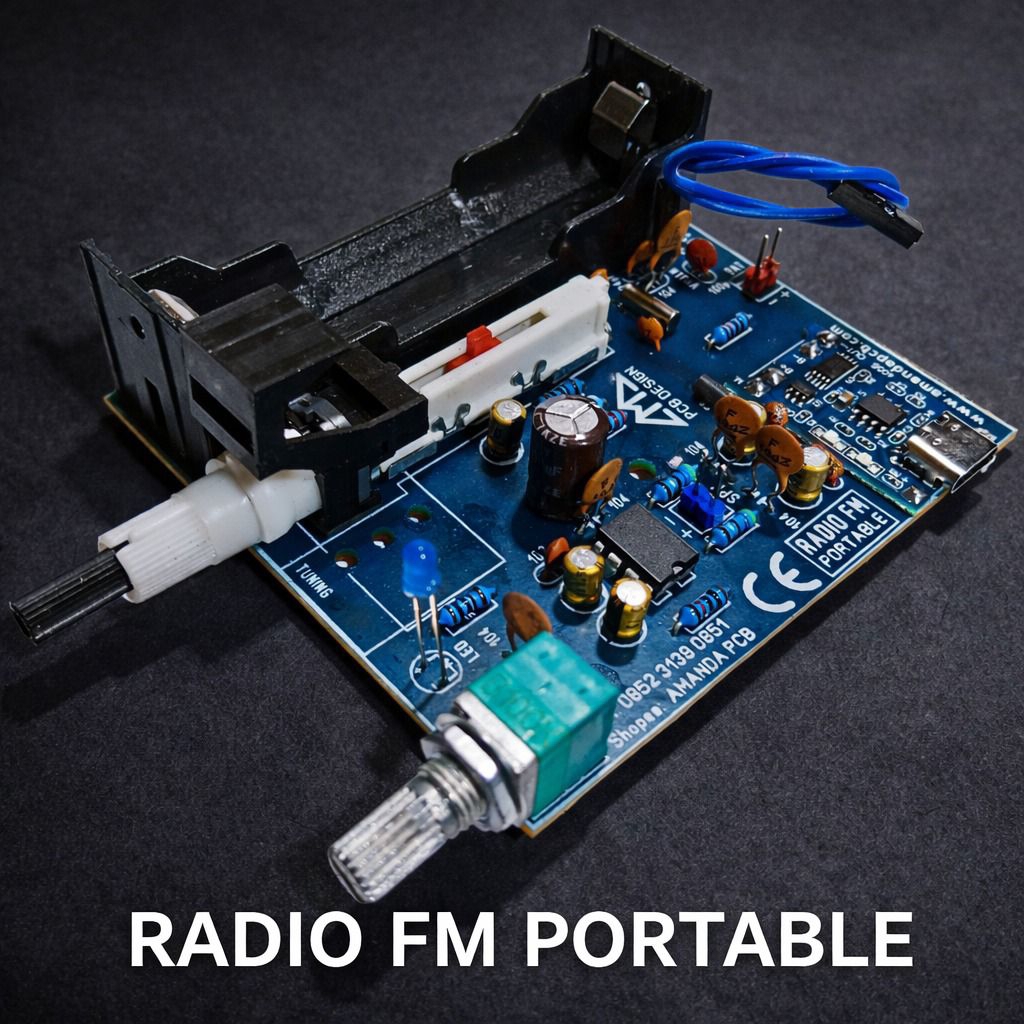 Kit Radio FM Portabel KT0936MB9 TDA2822 | 18650 3.7V | TP4056 Type-C