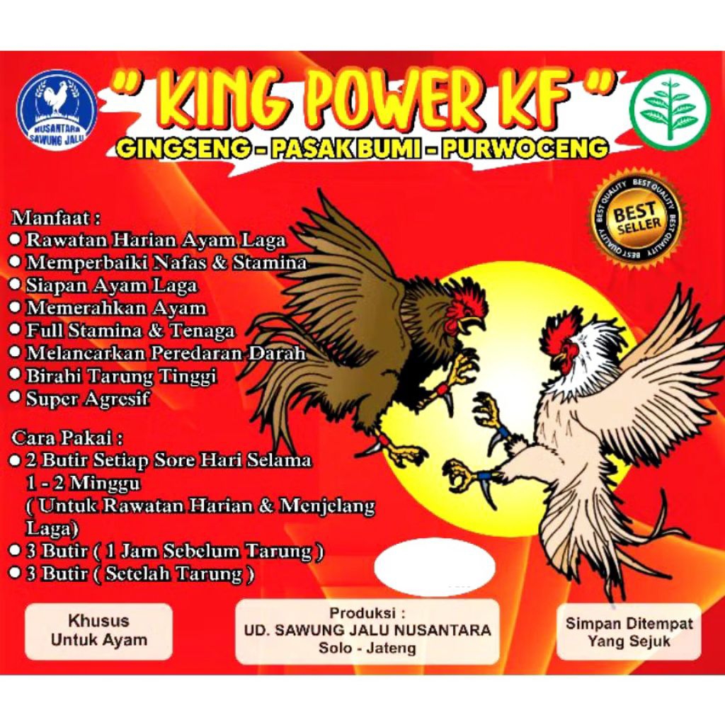 KING POWER KF JAMU AYAM HERBAL ISI 50 BUTIR PIL