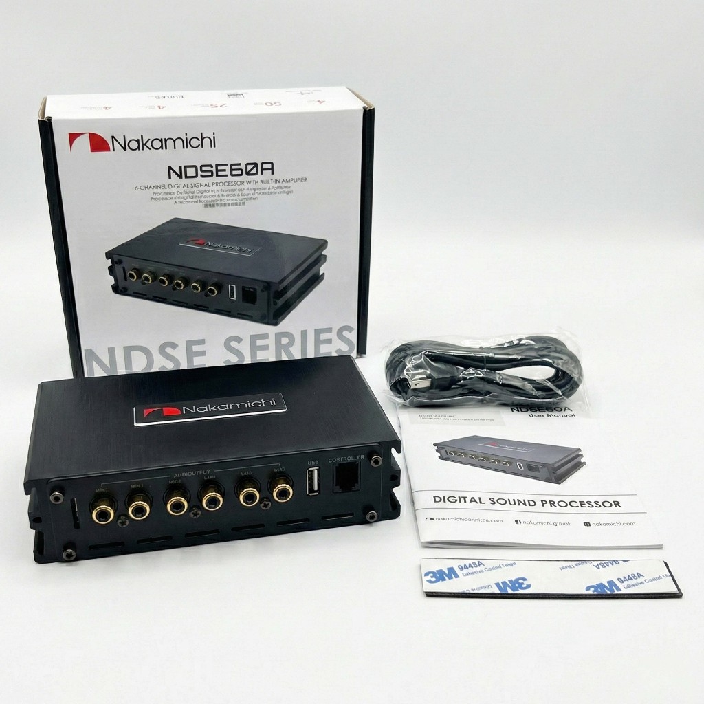 Nakamichi NDSE60A : DSP Processor Audio Mobil 6-Channel Built-in Amplifier 4x50W - Bluetooth Audio -