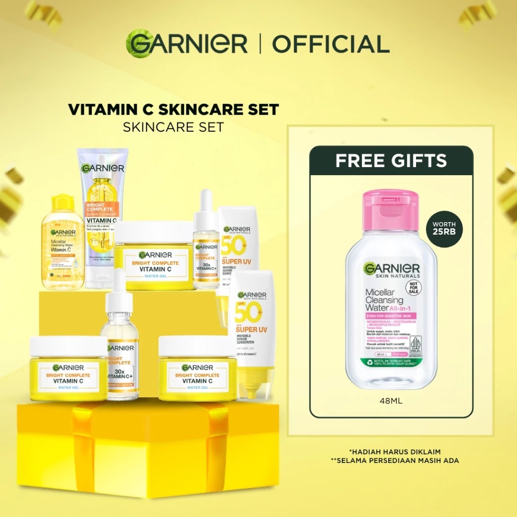 DISKON 2026 GARNIER Paket Skincare 1 Set Lengkap Vitamin C Brightening 2pcs 3pcs 5pcs| Day Cream Ton