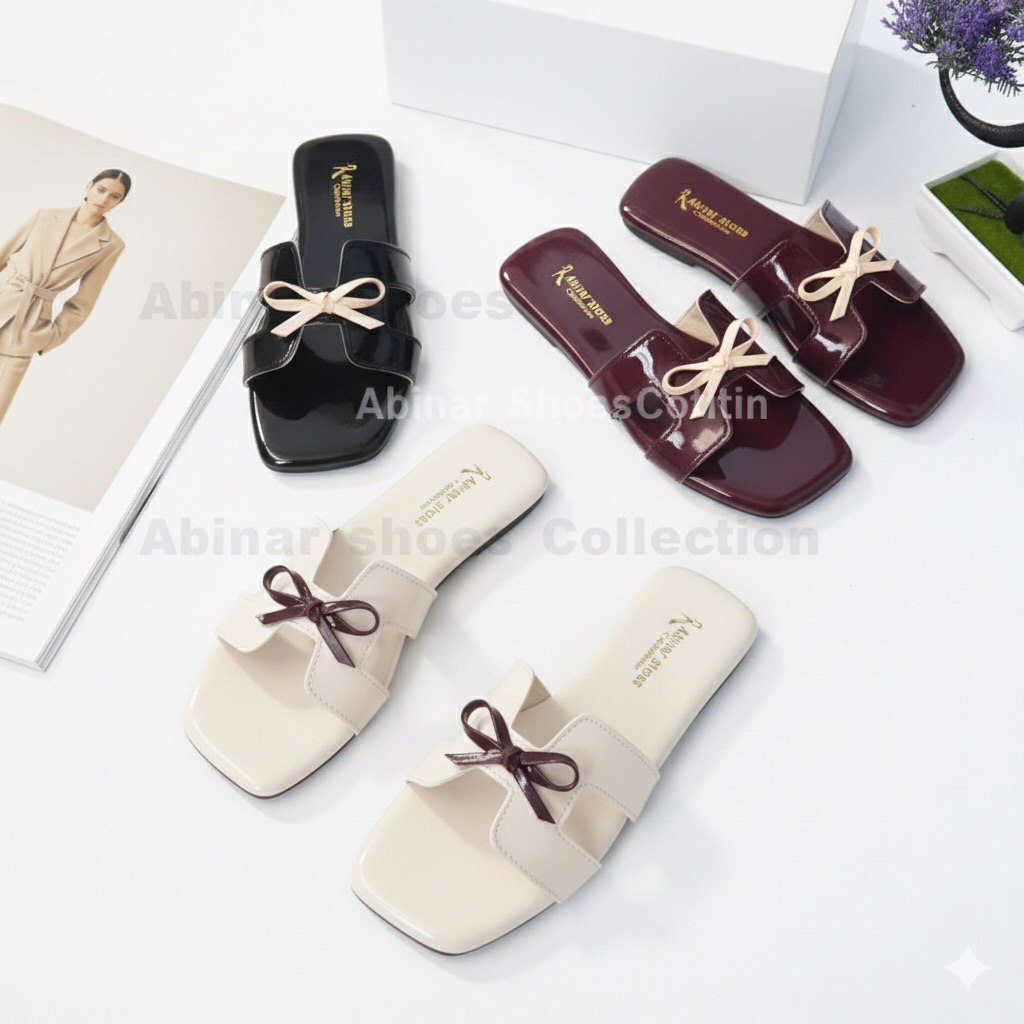 Marurah shoes - Sandal Slop Wanita Pita Glossy Mewah Alas Full Busa Empuk Size 36-40 | Sandal Teplek