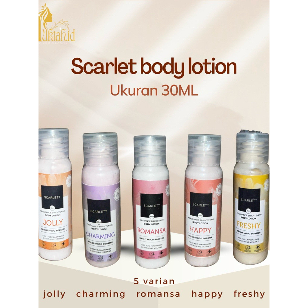 ( 5-PCS ) Random Scarlet Body Lotion mini 30ml & Shower | Kemasan Travel | Tester