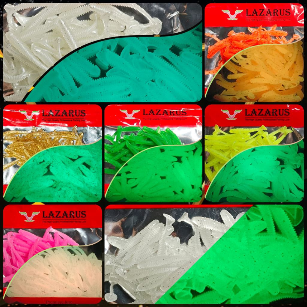 50 Pcs SOFTLURE LAZARUS UL PADDLE TAIL 5CM SEMUA GID (TANPA KAIL)