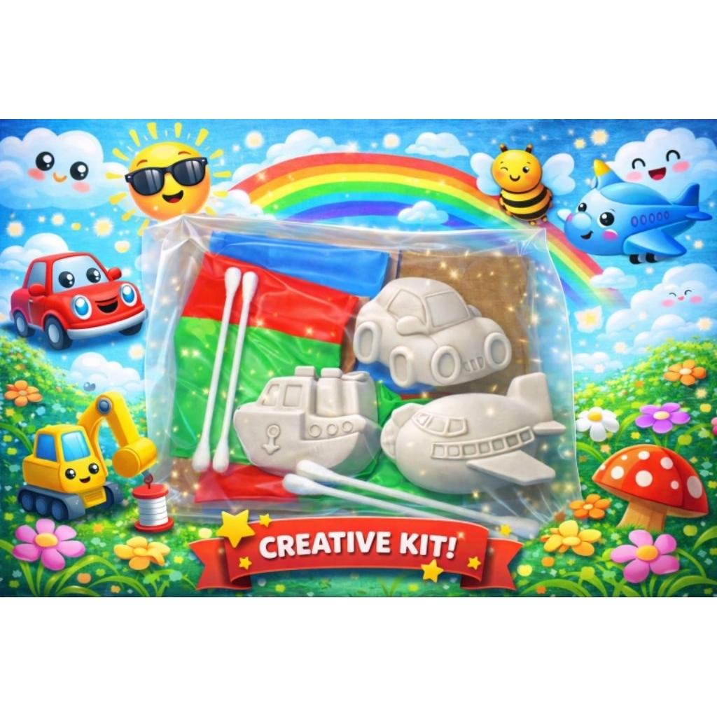 Mainan patung gypsum, untuk anak edukasi mewarnai, mainan patung gypsum