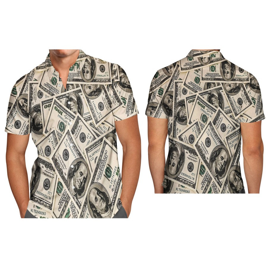 Kemeja Dollar - Kemeja Mata Uang Dollar - Kemeja 100 dollar