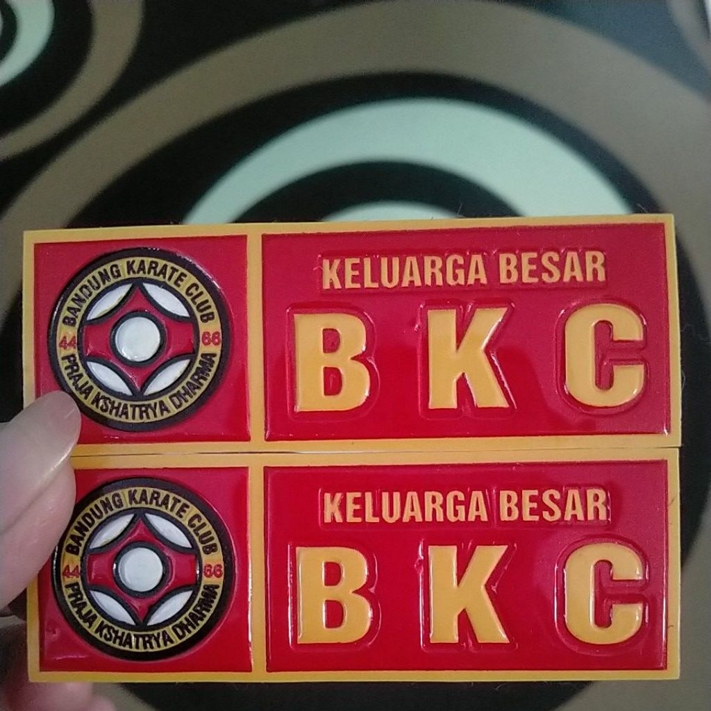 Stiker Embos Nopol Bandung Karate Club Timbul Sepasang 2 pcs