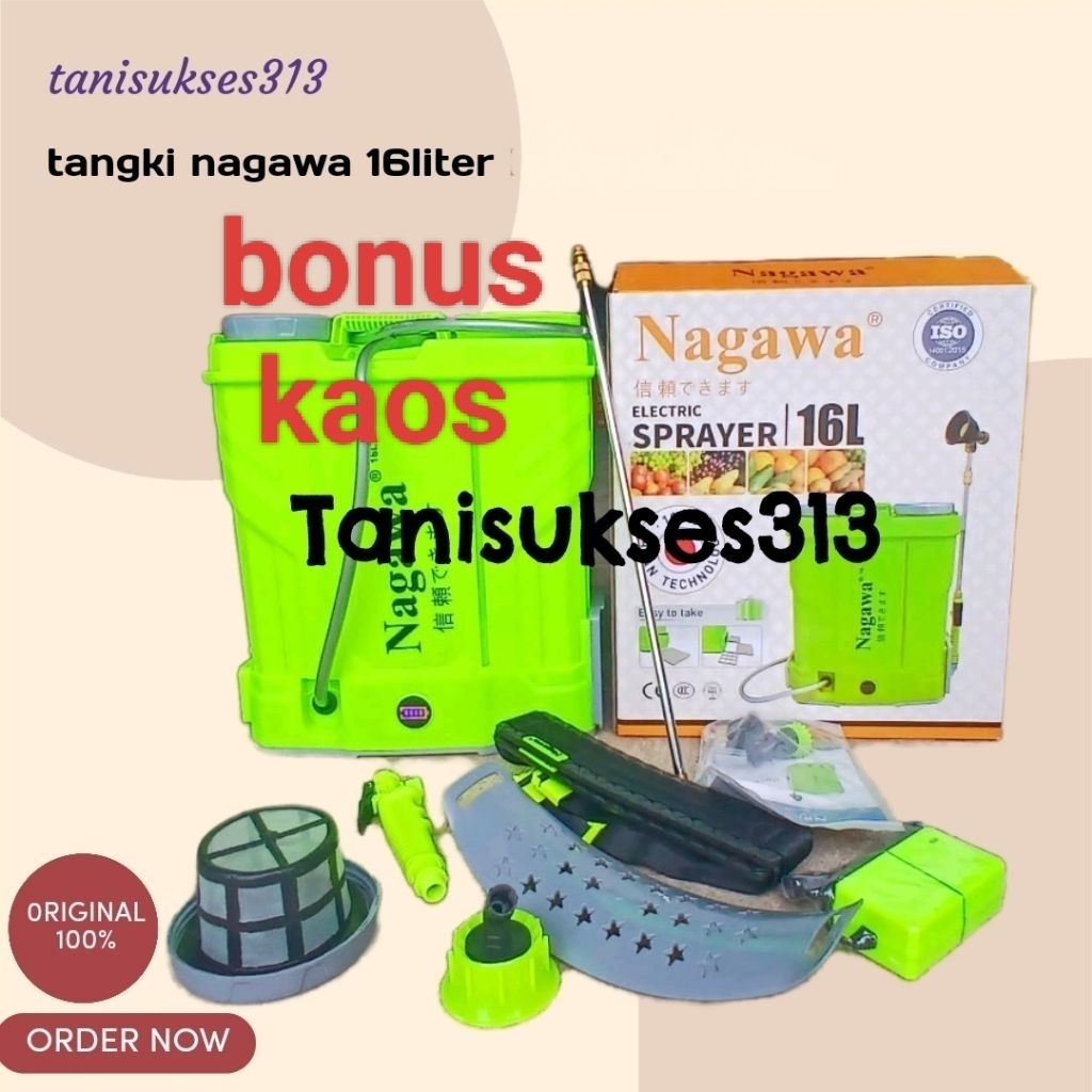 BONUS KAOS Tangki elektrik nagawa 16liter 125psi alat semprot hama yokohama tangki elektrik Nagawa 1