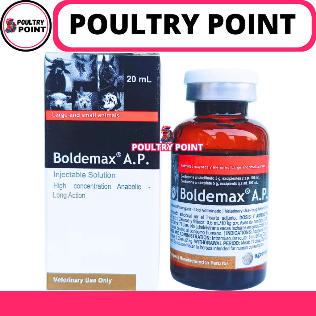 BOLDEMAX AP 20ML AGROVET - Obat Pemacu Pertumbuhan & Penggemukan Hewan Sapi Kuda Kambing Babi Anjing