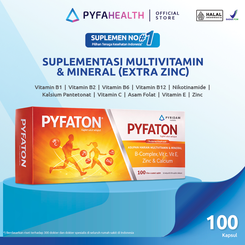 Pyfaton Suplemen Multivitamin dan Zinc - 100 Kaplet