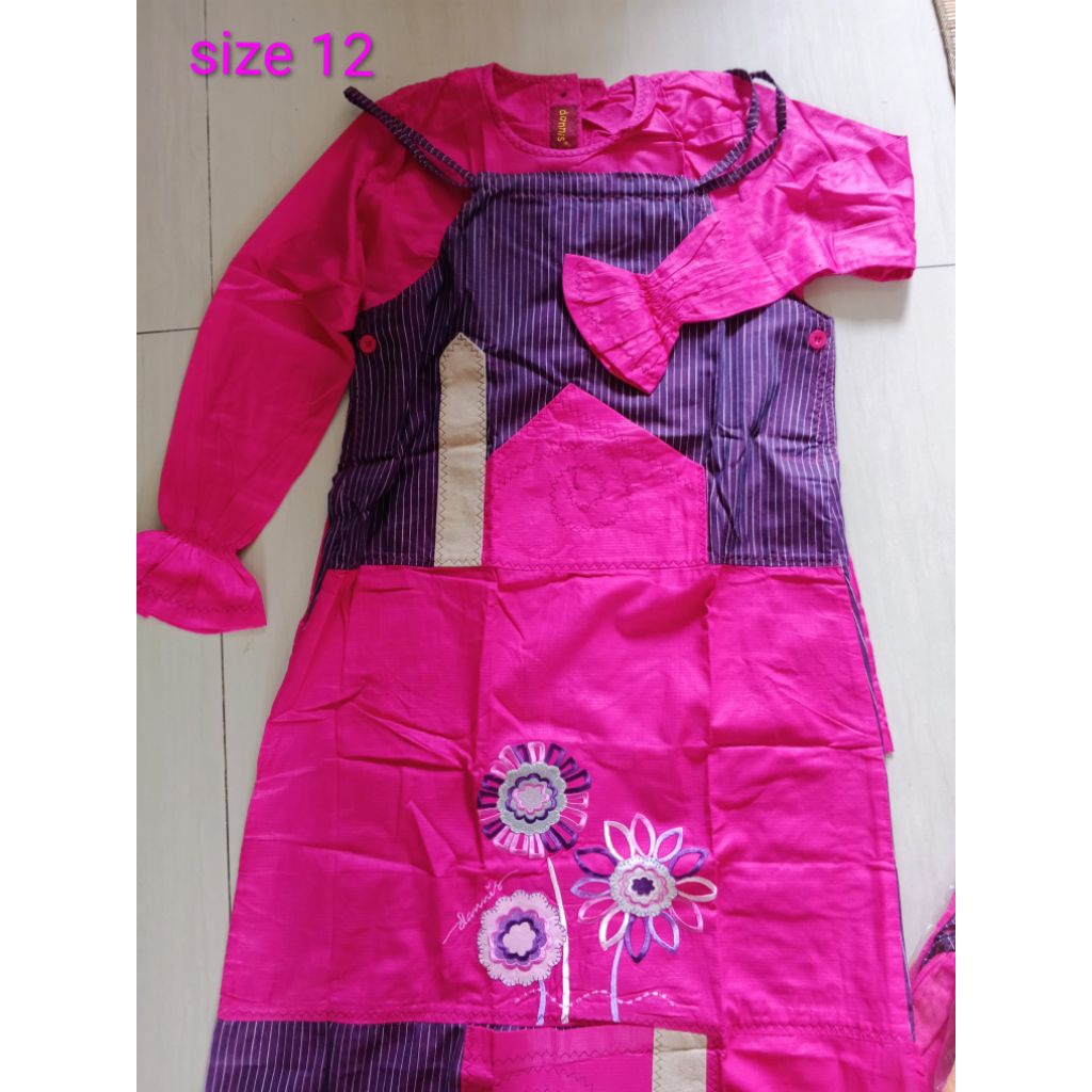 CUCI GUDANG DANNIS COLLECTION//GAMIS MUSLIM ANAK//SIZE 12