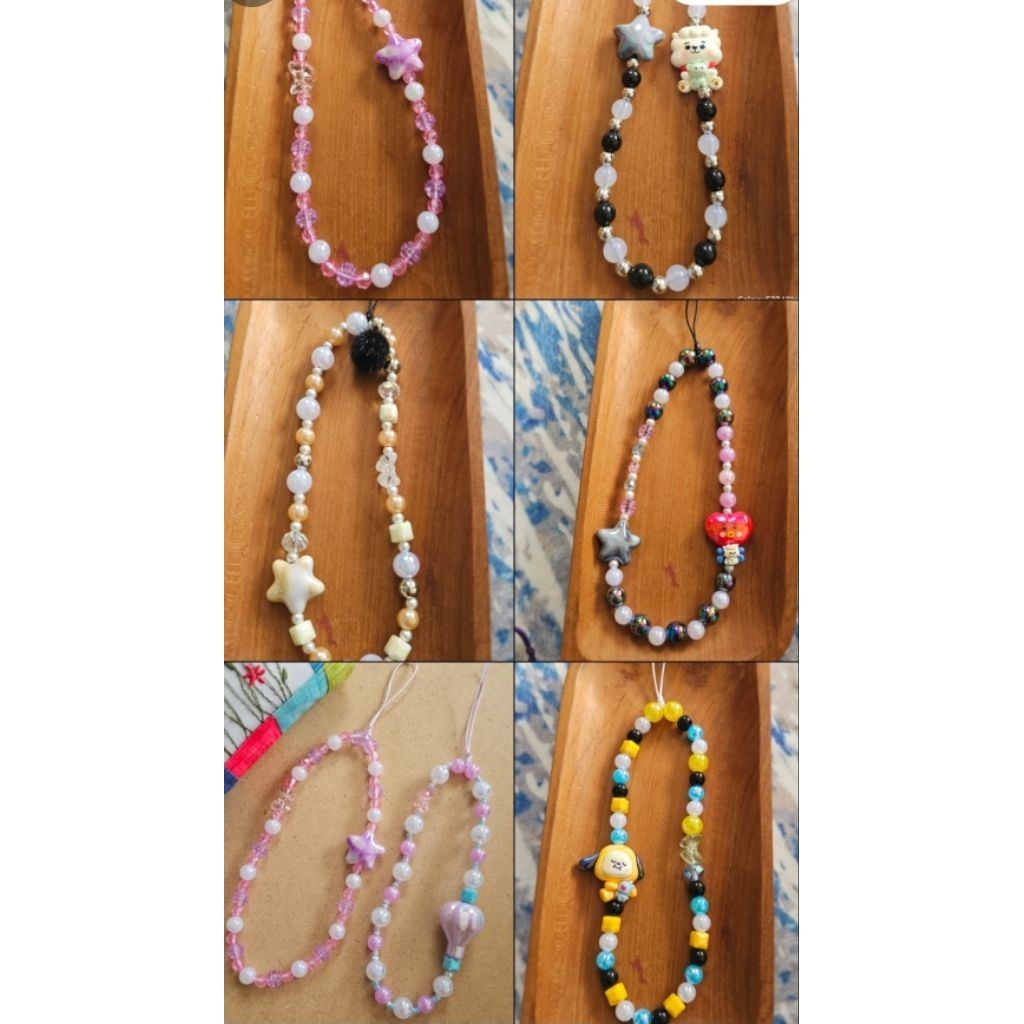 Strap Hp manik manik gantungan hp lucu lucu