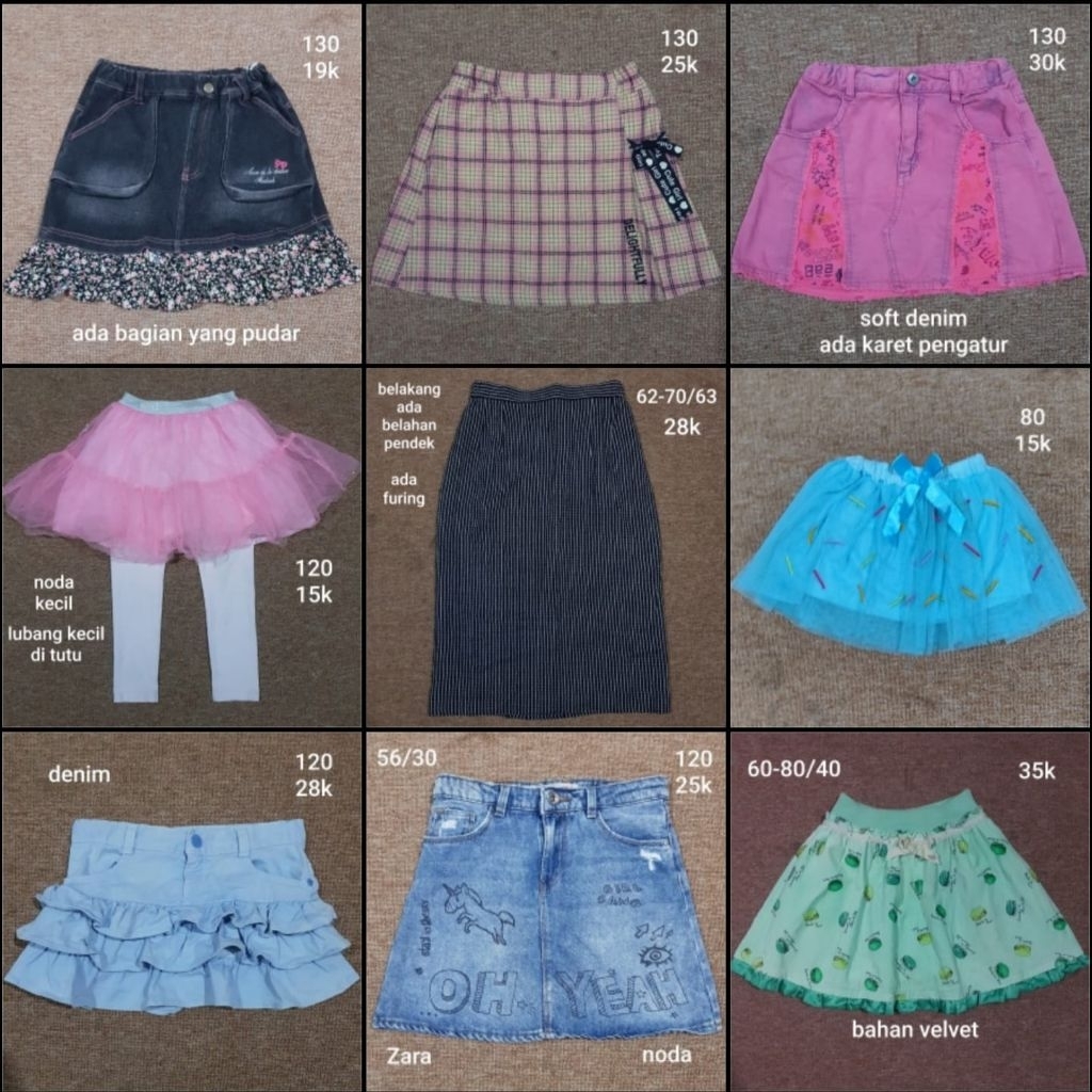 Rok All Size Bayi - Anak & Perempuan Tutu Plisket Rokcel / Rok Celana Bunga Pelangi Vintage Pita Can