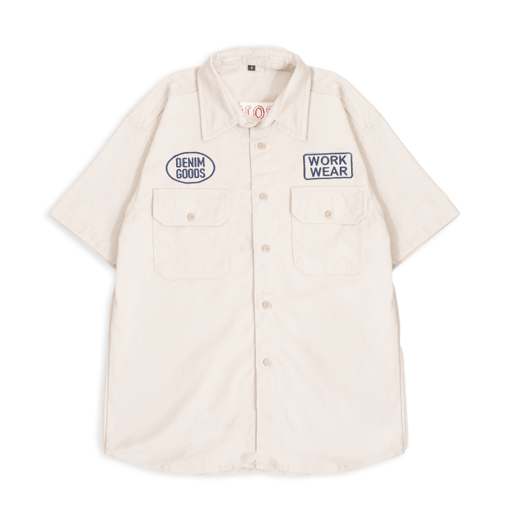 EARTHY GENOVA - HINOKI Cream Shirt Twill Cotton Sueding