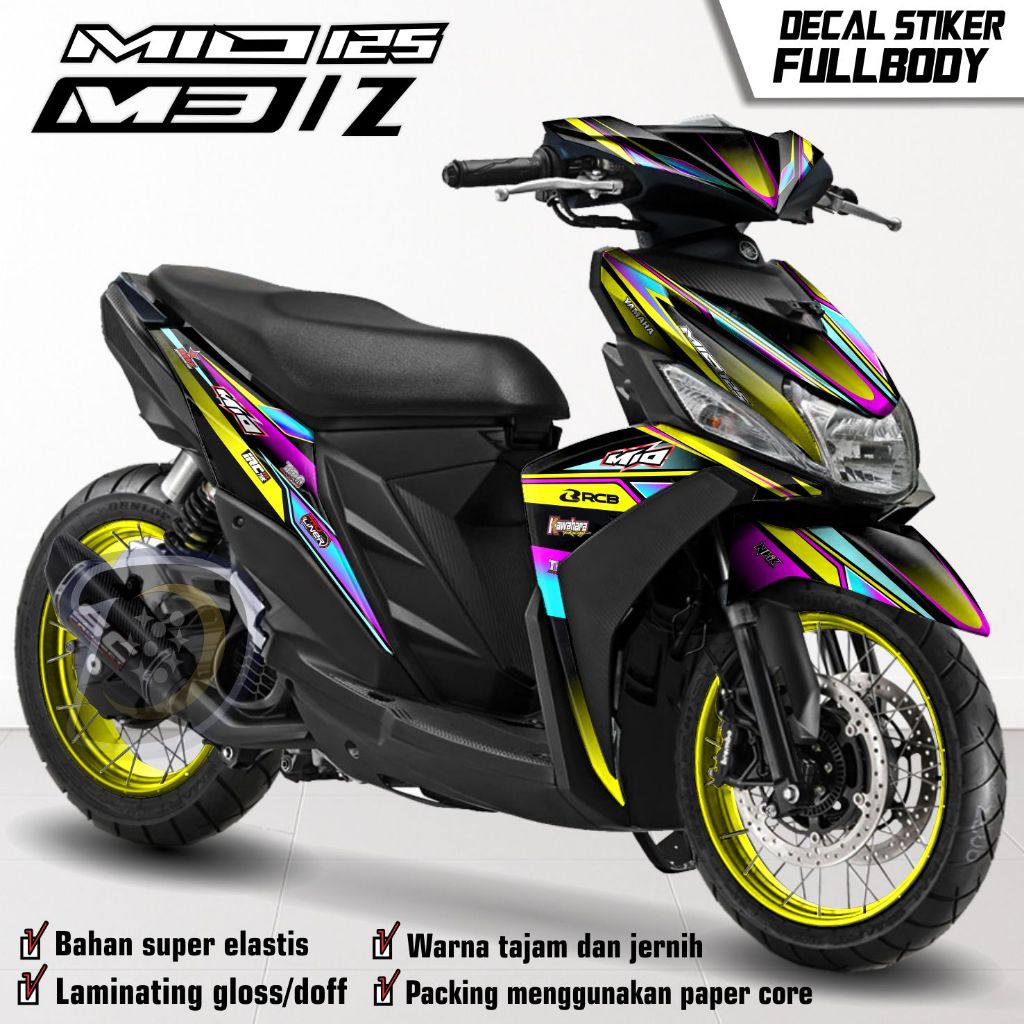 Stiker Yamaha Mio M3 Striping Full Body Mio 125 Decal Variasi Motor Mio Z Racing