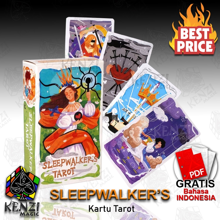 Kartu Tarot Sleepwalkers Tarot Deck Ramalan 10x6 + Pdf Indonesia