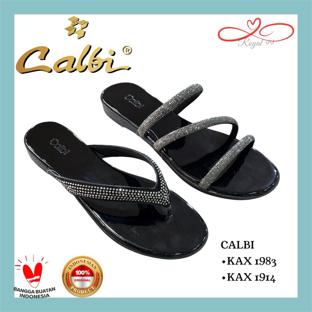 SANDAL CALBI WANITA KAX 1983 HITAM KAX 1914 HITAM