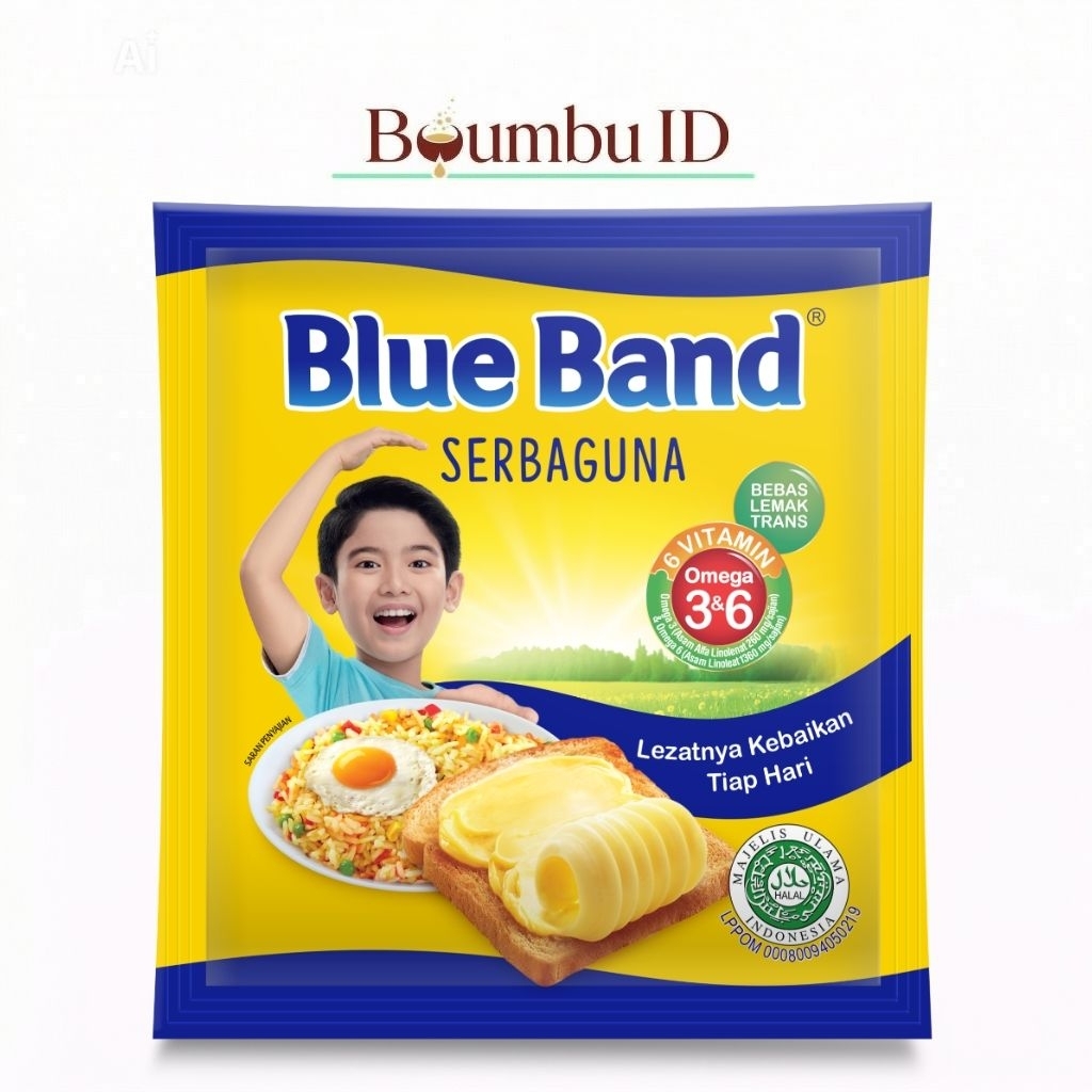 Blue Band Serbaguna Sachet 200g - Margarin Mentega Oles Roti & Kue - Mentega Ekonomis Siap Pakai - K