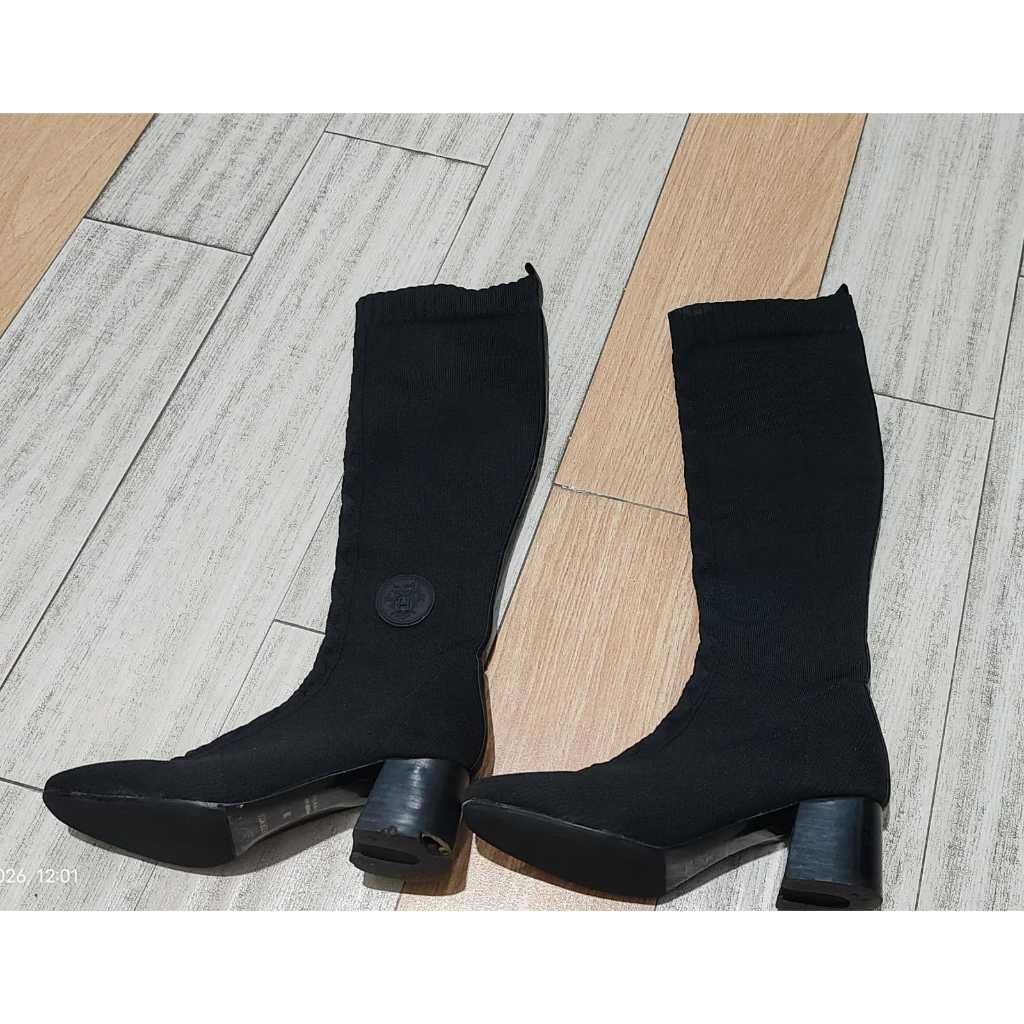 HERMES DEUX LONG BOOTS / SEPATU BOOTS KAIN SIZE 39 KONDISI BEKAS