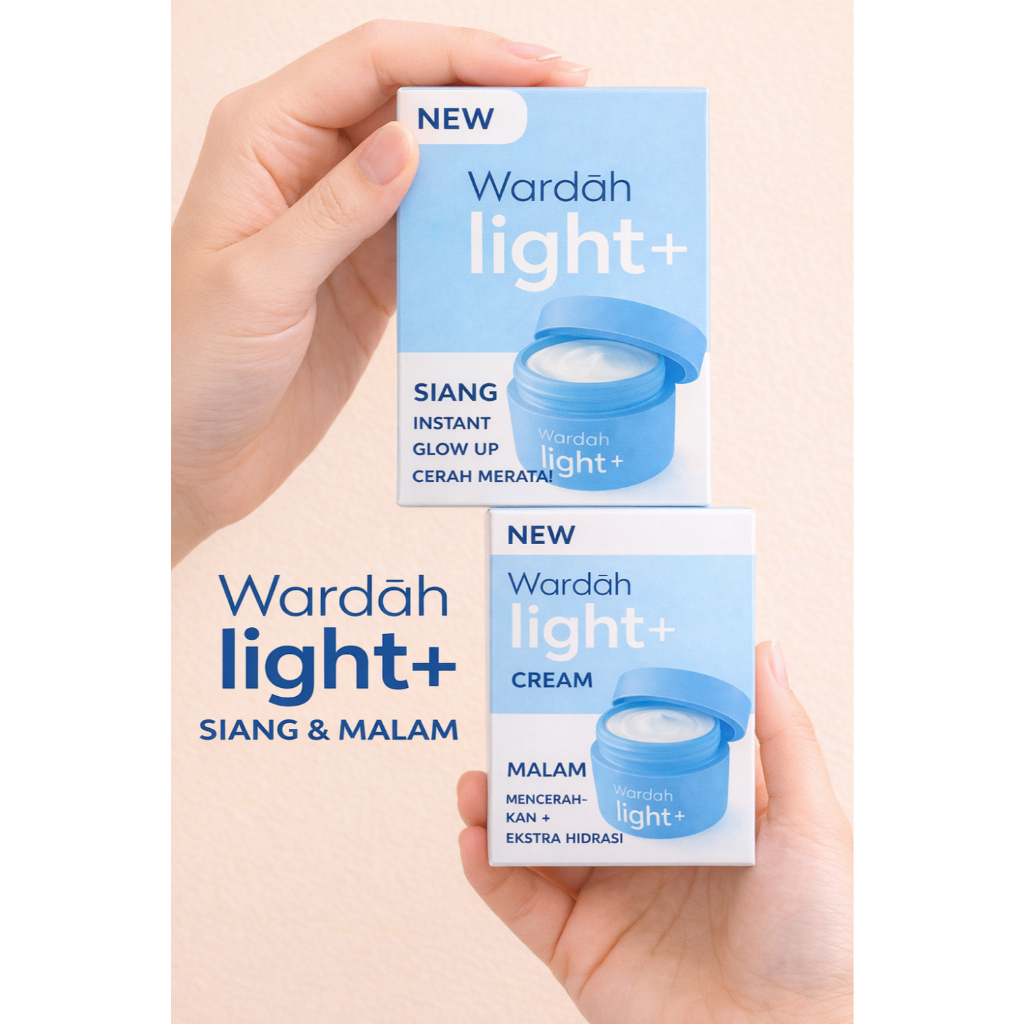 Wardah Light+  Cream Siang dan Malam – Kemasan Baru EXPIRE 08-05-2029