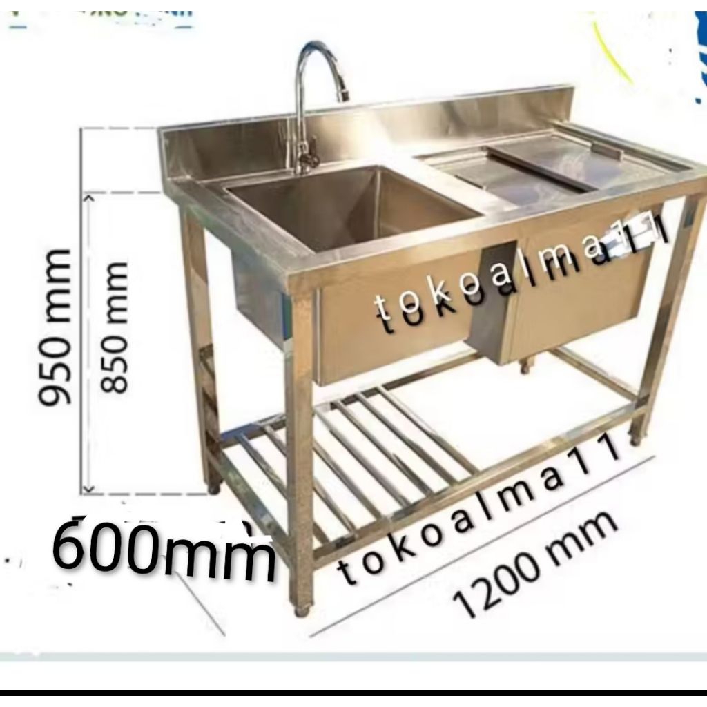COCKTAIL STATION /MEJA BAR/SINK+ESBIN stainlees steel