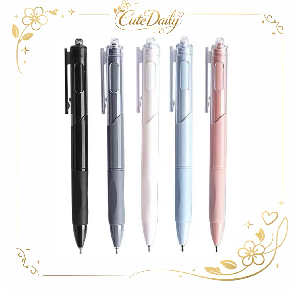 CuteDaily PULPEN GEL KLIK ESTETIK | TINTA HITAM | NYAMAN DIGUNAKAN A1832