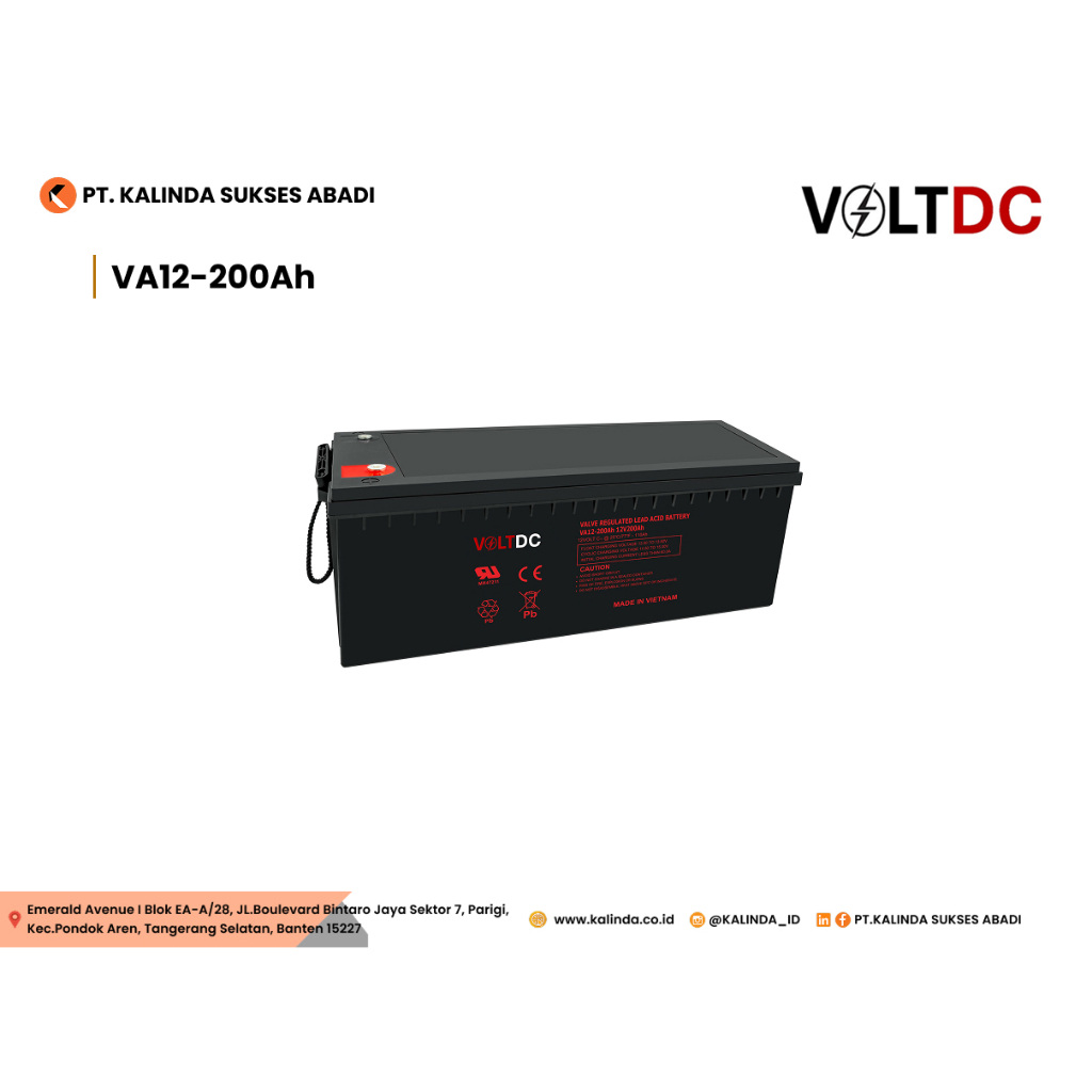 Battery VDC 12V-200Ah (VRLA)
