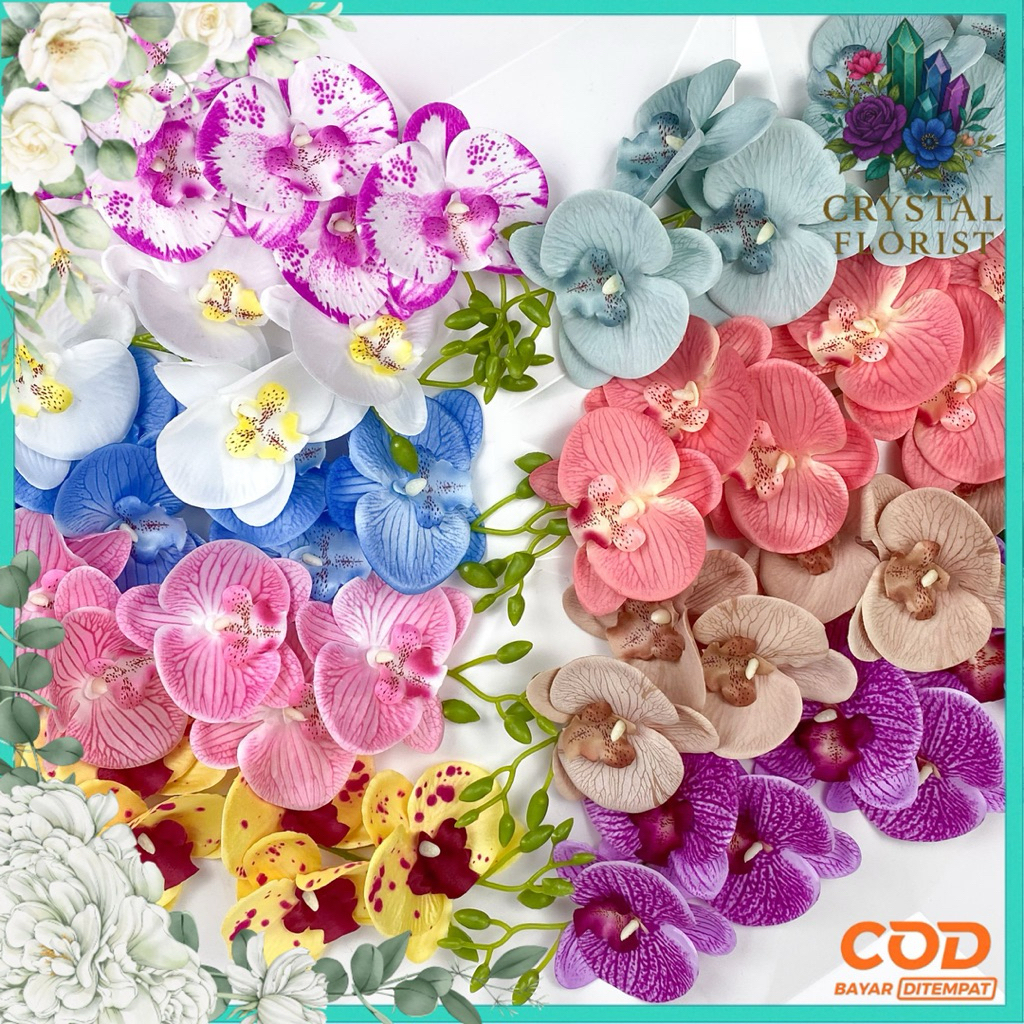 Artificial Bunga Anggrek Orchid Palsu Artifisial Dekorasi Hiasan Pernikahan Pelaminan