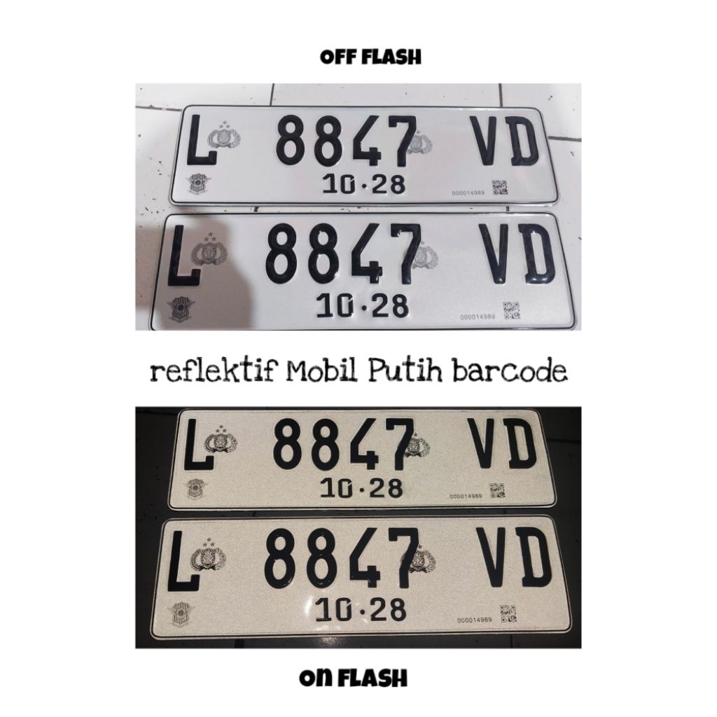 PLAT MOBIL REFLEKTIF BARCODE