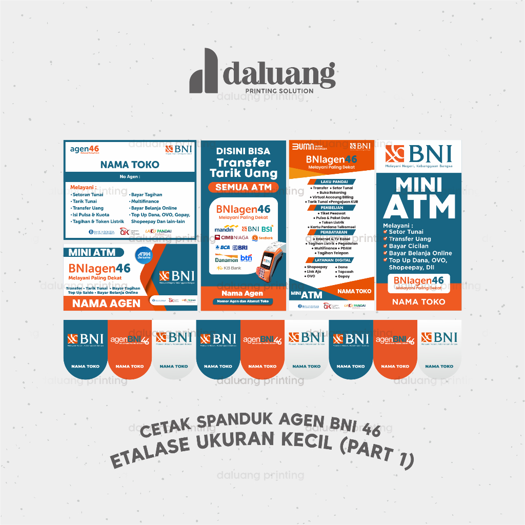 Spanduk Banner Agen 46 Agen46 BNI Custom (Banner Part 1 Ukuran Kecil) Bisa COD