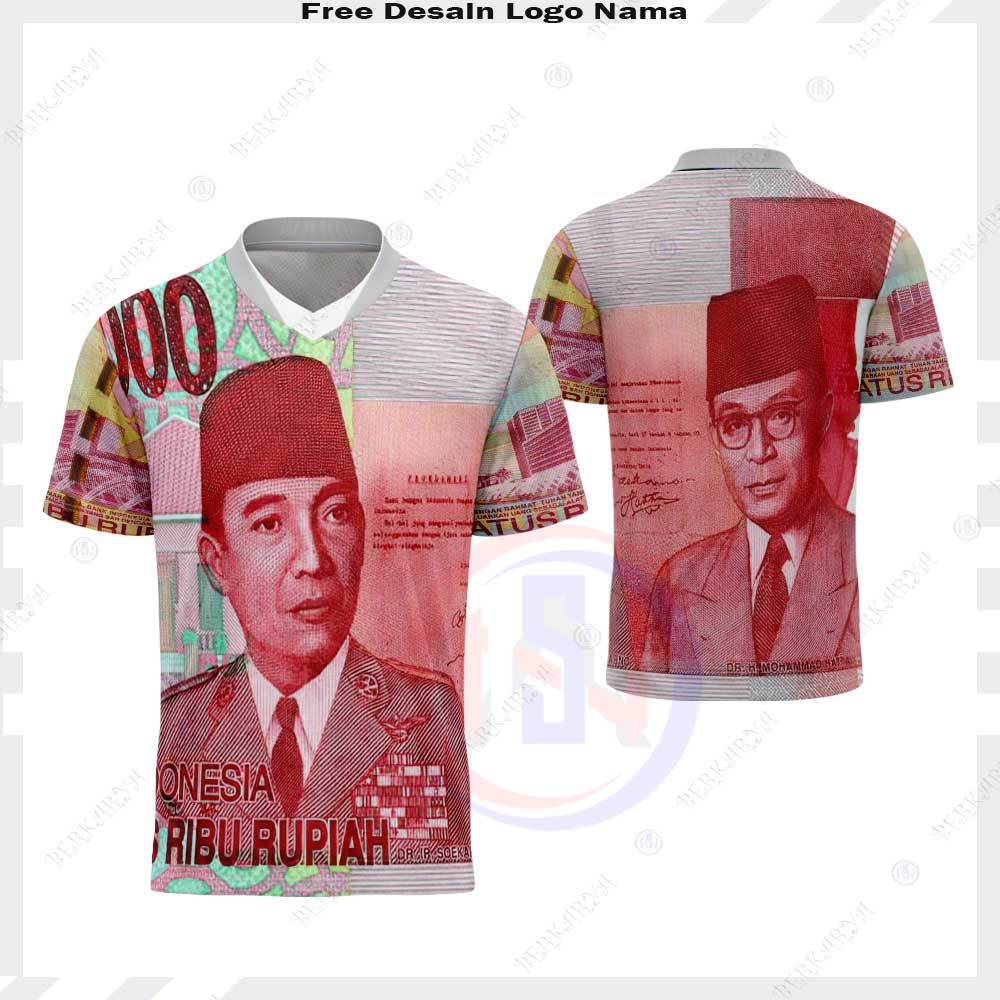 Baju Kaos Jersey Uang Seratus Ribu / Kaos Uang Fullprint Keren / Baju Uang 100 Ribu Terbaru