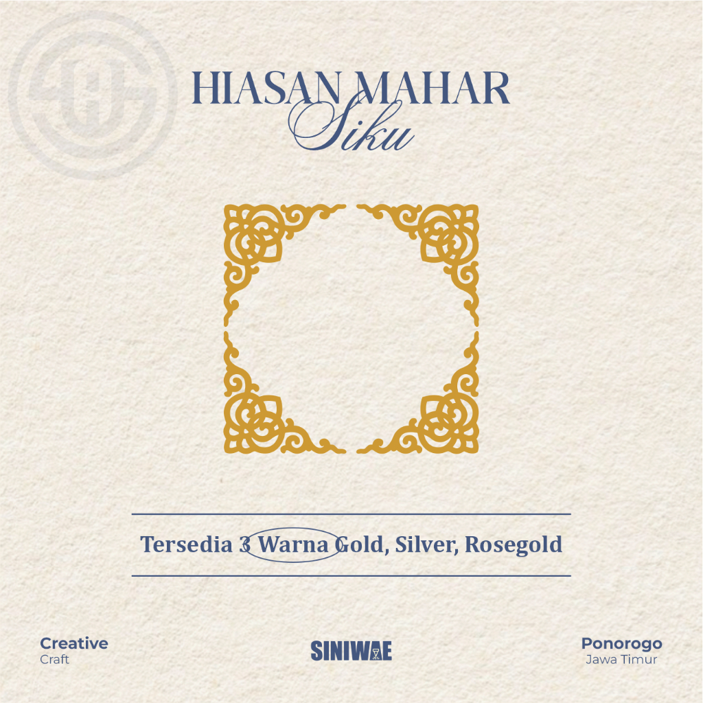 Sudut Siku Hantaran Mahar Akrilik Gold, Siku Hiasan Mahar
