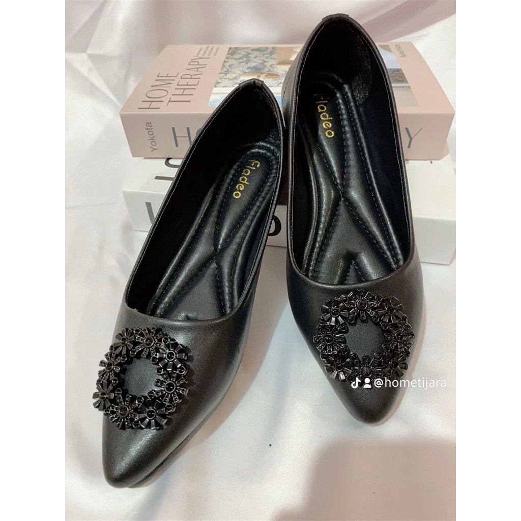 sepatu flatshoes cantik model bunga matahari fladeo