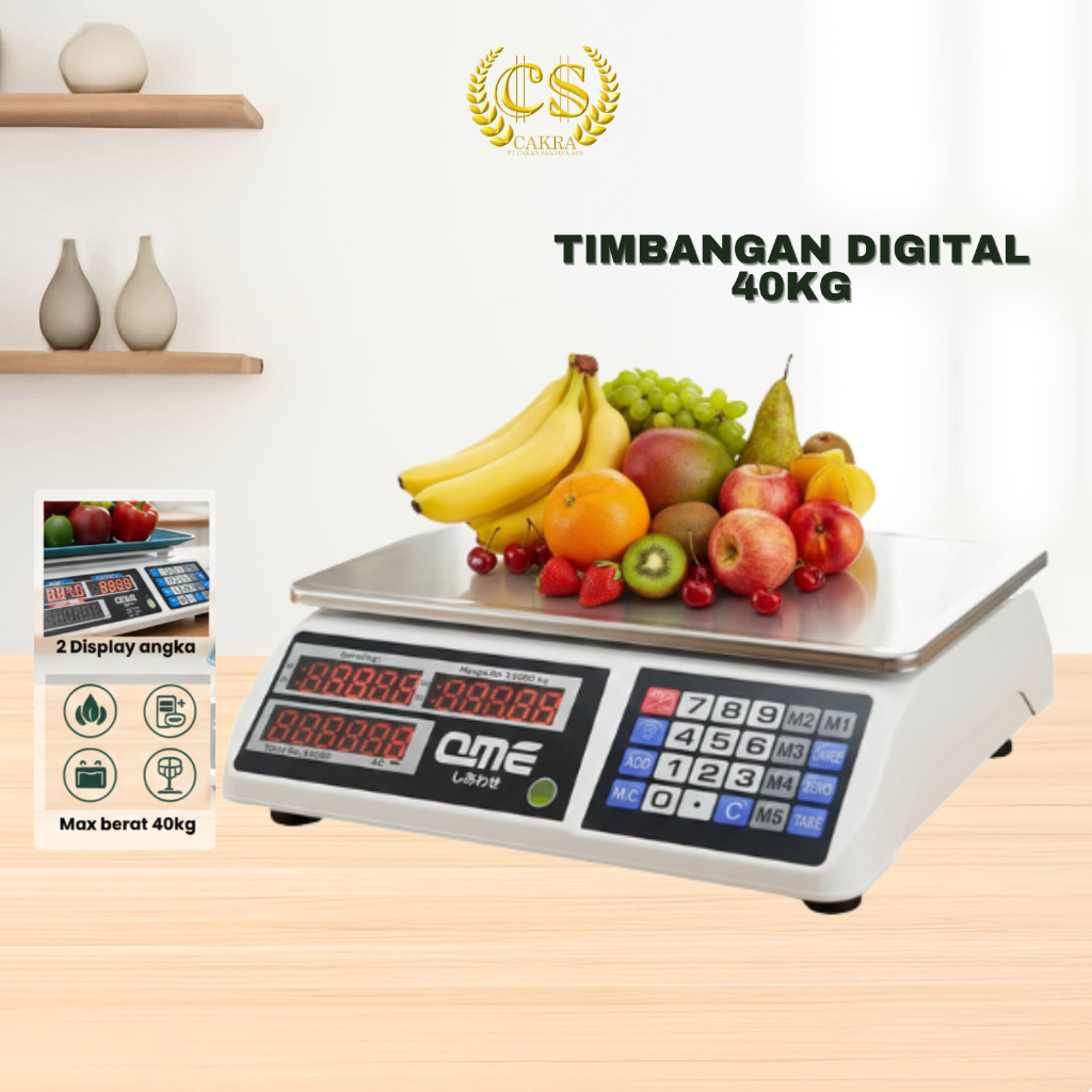 Digital Computing Scale 40Kg Double Display / Timbangan Digital buah