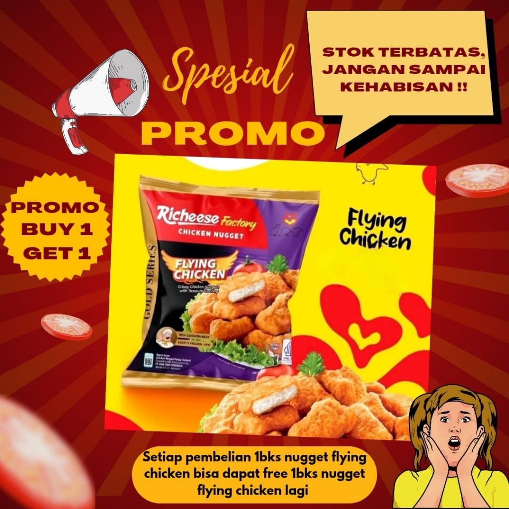 PROMO Richeese Nugget Flying Chicken 400gr Buy 1 get 1