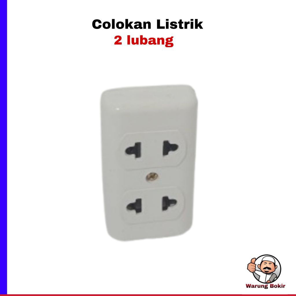 Stopkontak tipis 2 lubang SNI colokan terminal listrik