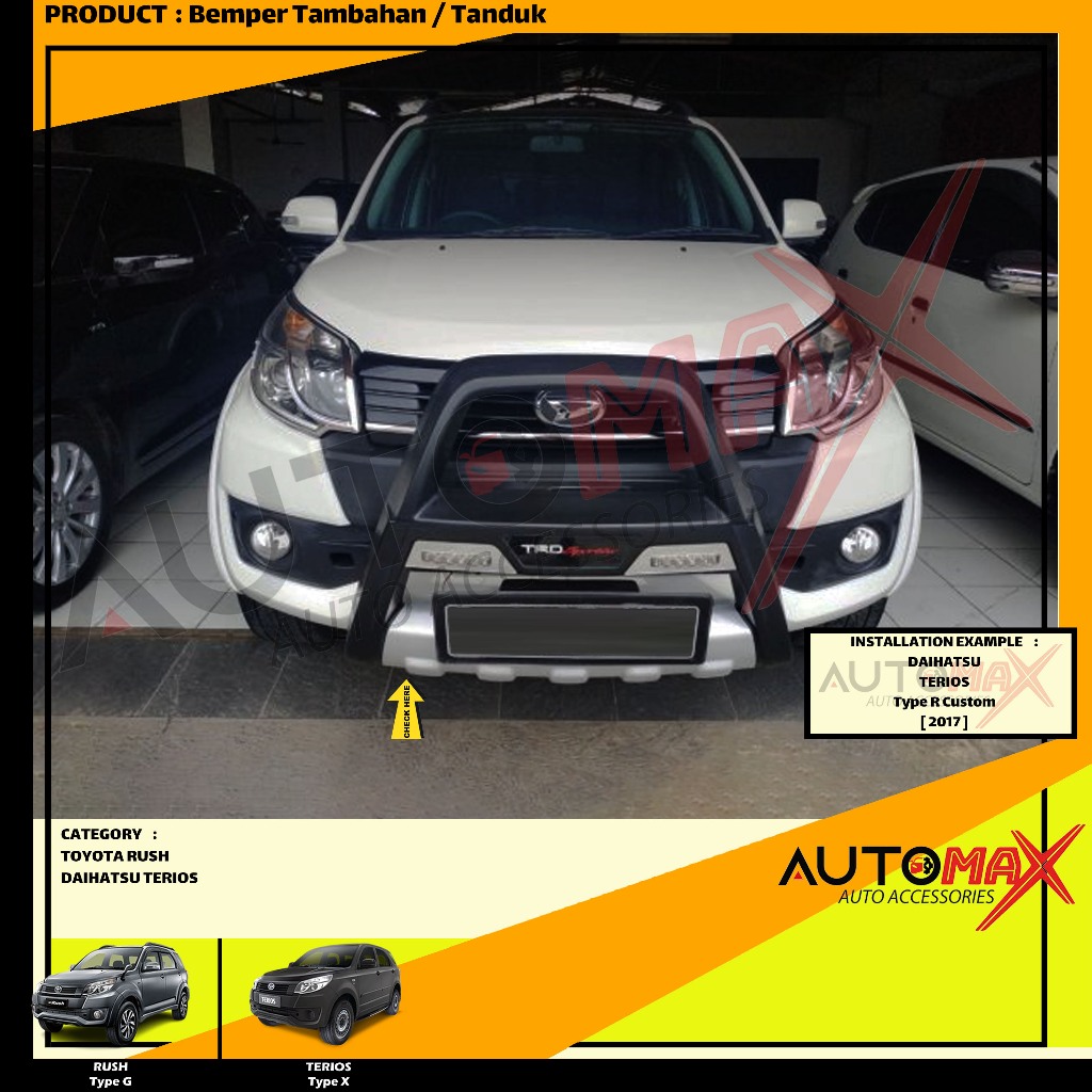 BEMPER DEPAN TAMBAHAN / TANDUK TRD SPORTIVO (MODEL A) NEW TERIOS / NEW RUSH 2015 UP
