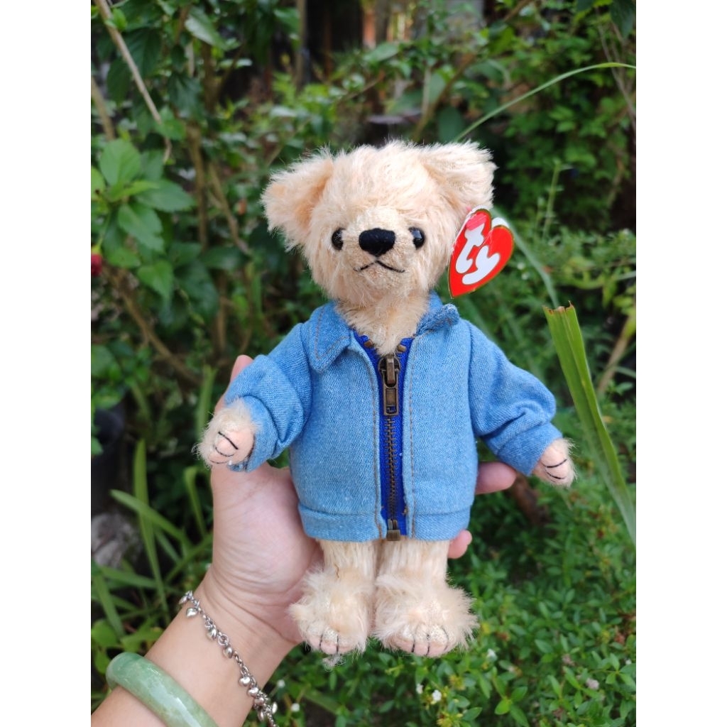 boneka Vintage klasik Attic Treasures TY Canadian Jacket "Logan" sendi putar