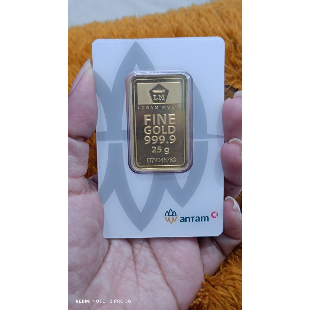 Emas Antam 25 gram - Emas Batangan Antam Kemasan Presscard