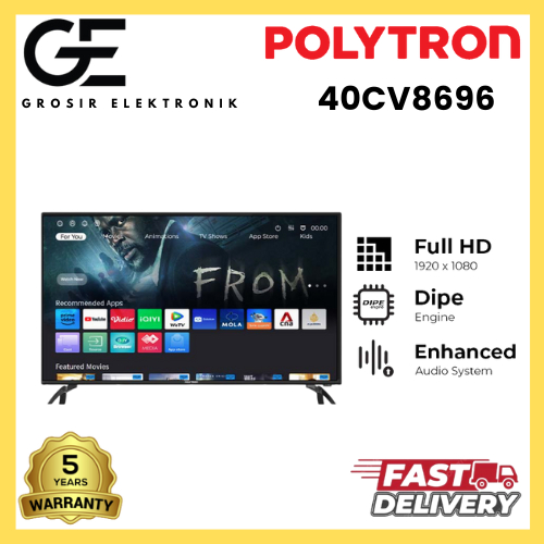 LED TV POLYTRON 40 INCH SMART PLD40CV8969 PLD 40CV8969 40CV 8969 CV GARANSI RESMI
