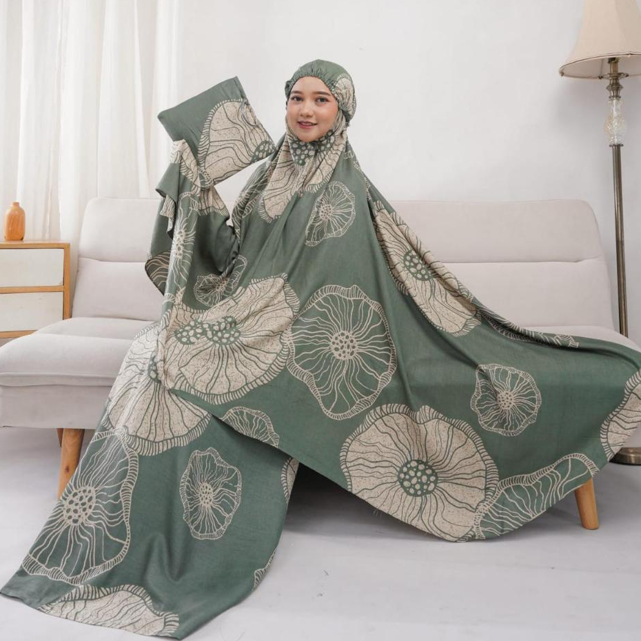 grosir_solo || MUKENA RAYON DEWASA BALI KATUN MOTIF BUNGA / MUKENAH REMAJA TRAVELING MOTIF