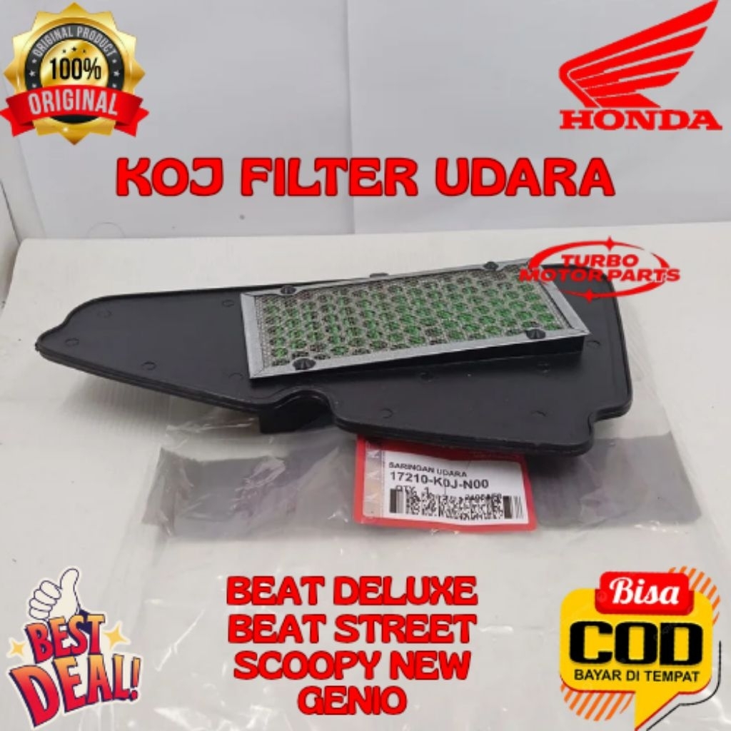 FILTER UDARA ORIGINAL HONDA KODE KOJ, FILTER UDARA BEAT DELUXE, FILTER UDARA BEAT STREET, FILTER UDA