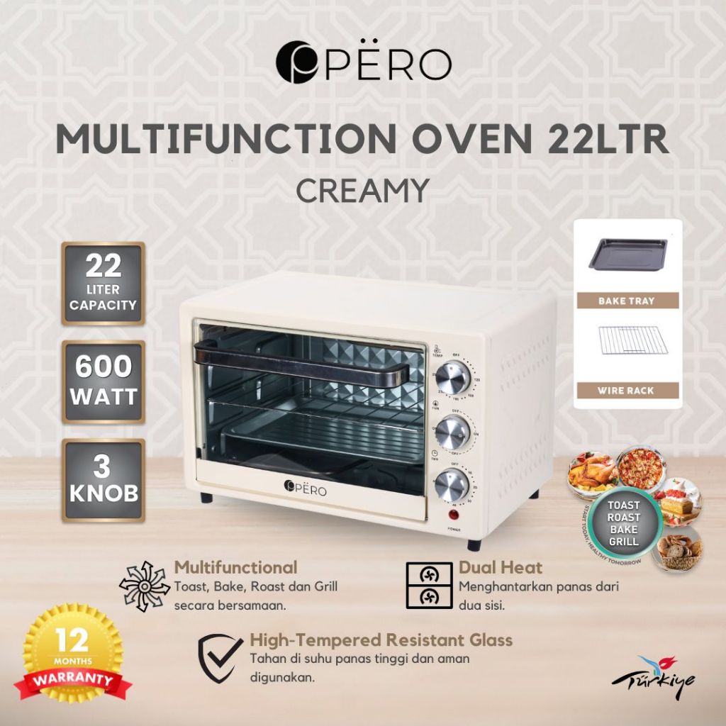 [Promo Best Deal] Pero Multifunction Oven 22L / Oven Listrik Watt Rendah 1350Watt