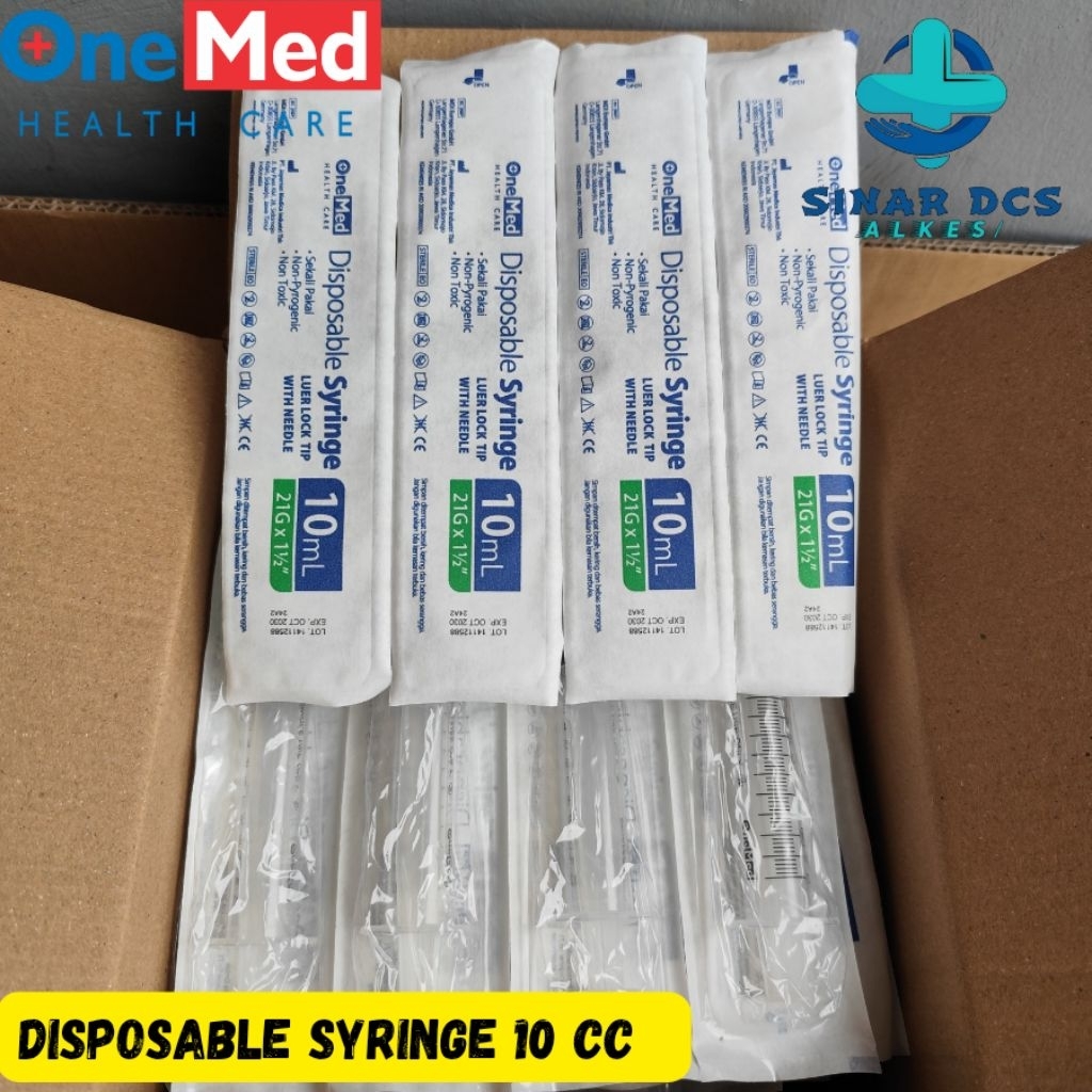 OneMed Disposable Syringe 10 cc.Spuit 10 cc. 10 ml OneMed. 10 cc Onemed